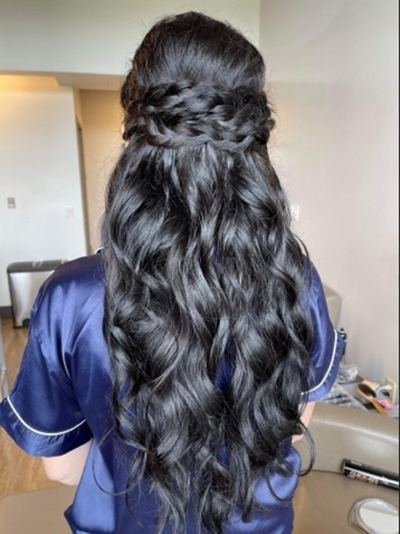 Half-up waves hairstyle